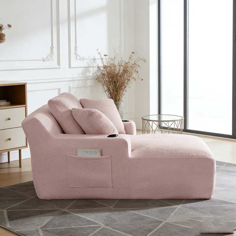 Oversized Chaise Lounge Chair Indoor, Pink