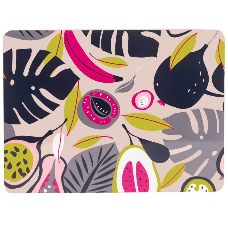 Wood Floral Rectangle Placemat