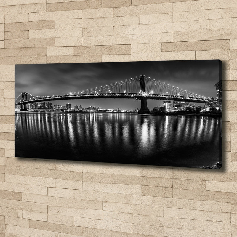 Manhattan by Night 1 Piece Wall Art on Canvas
