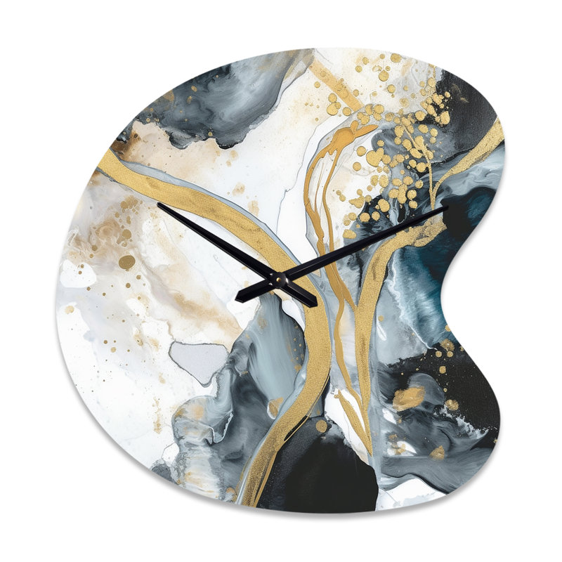 Horloge murale en forme de V en marbre, Petit
