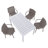 Summer - 4Pcs Warm Grey Stackable PP Armchair For Indoor/Outdoor Use – Ergonomic Slatted Back With 55 Inch White Modern Long Table - Indoor/Outdoor- Lightweight PP Tabletop With Metal