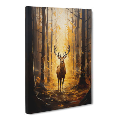 Stag In A Forest Modern - No Frame Print
