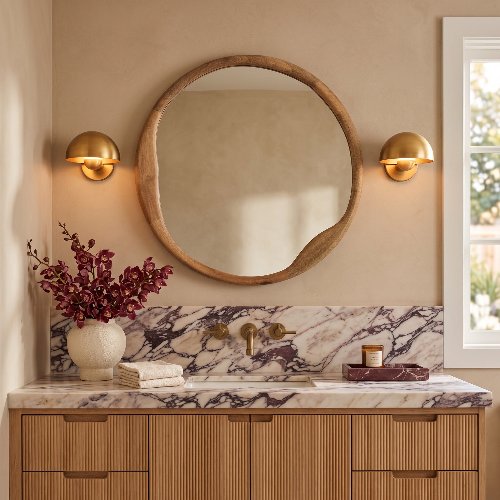 Organic Mango Wood Irregular Mirror