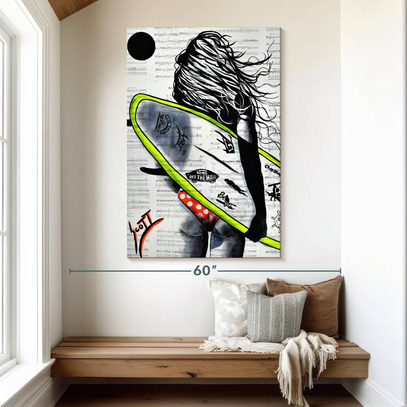 Senne The Beach Is Calling Surfer, 51" H x 34" W
