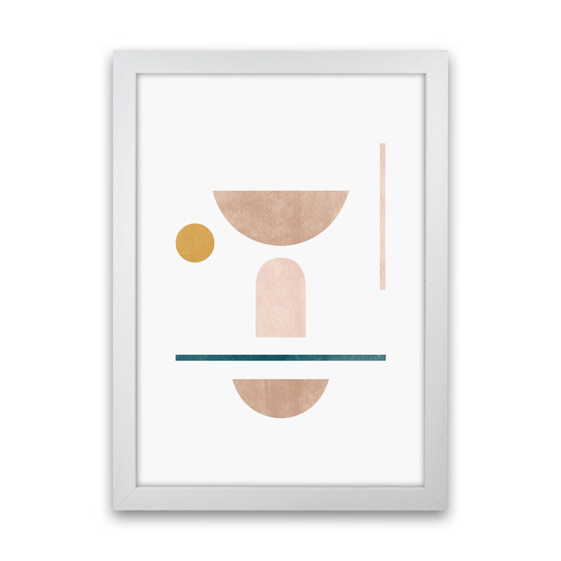 Abstract Geometric No 2 - Print, White Framed, 88cm H x 64cm W x 3cm D