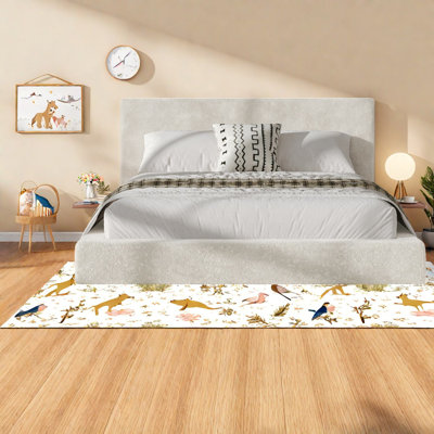 Lits à coussin de nuage, sherpa grand et structure moderne en acier pour la famille