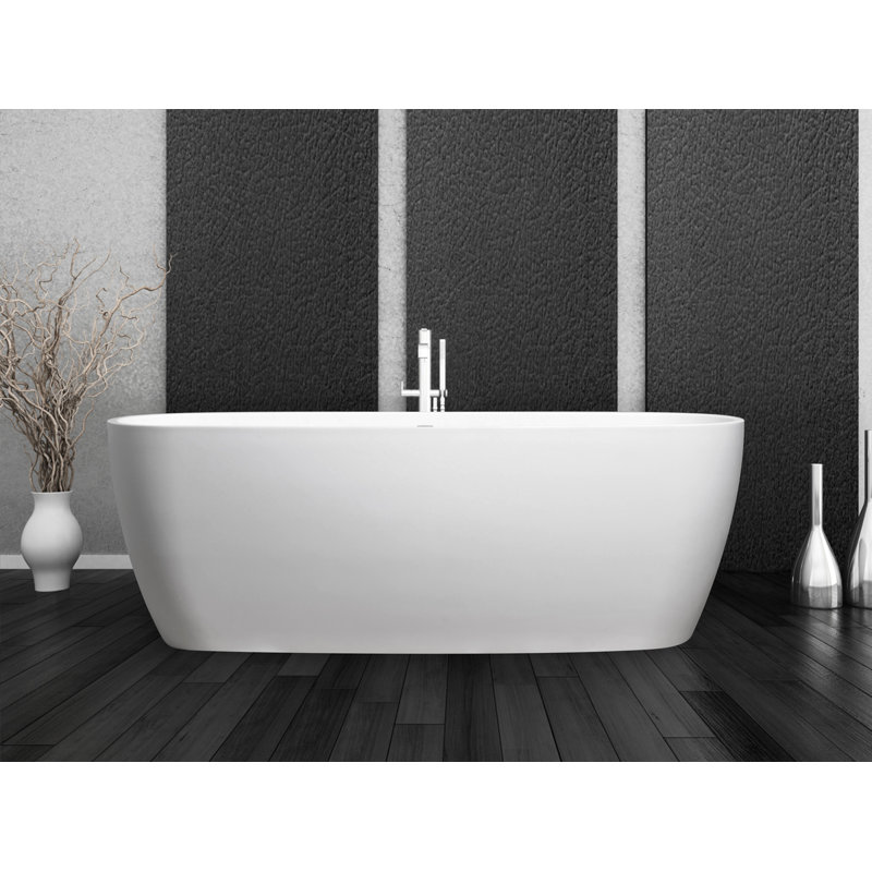 Lunar 71'' Matte White Freestanding Soaking Bathtub