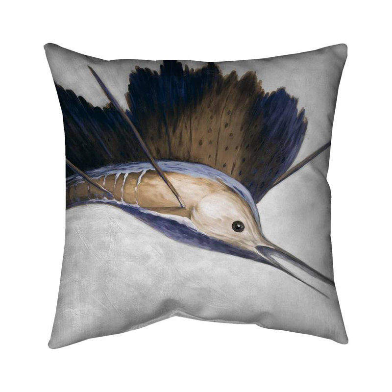 Abstract swordfish - 16"x16" Throw pillow - Poly twill - Print on demand