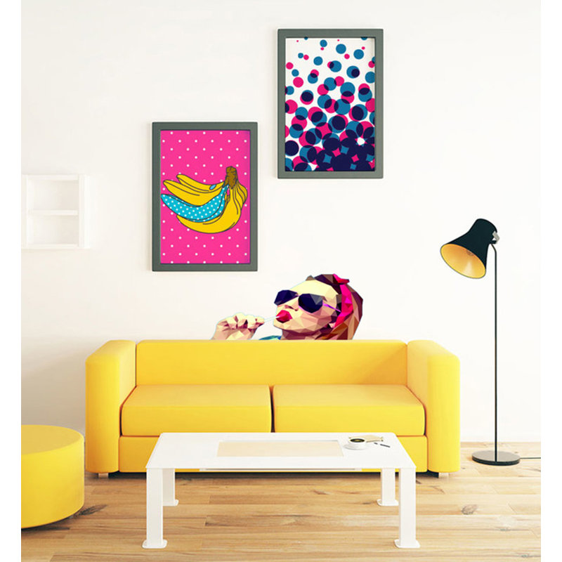 Adhésif décoratif polygonal stylish, H 30 po x l 22 po