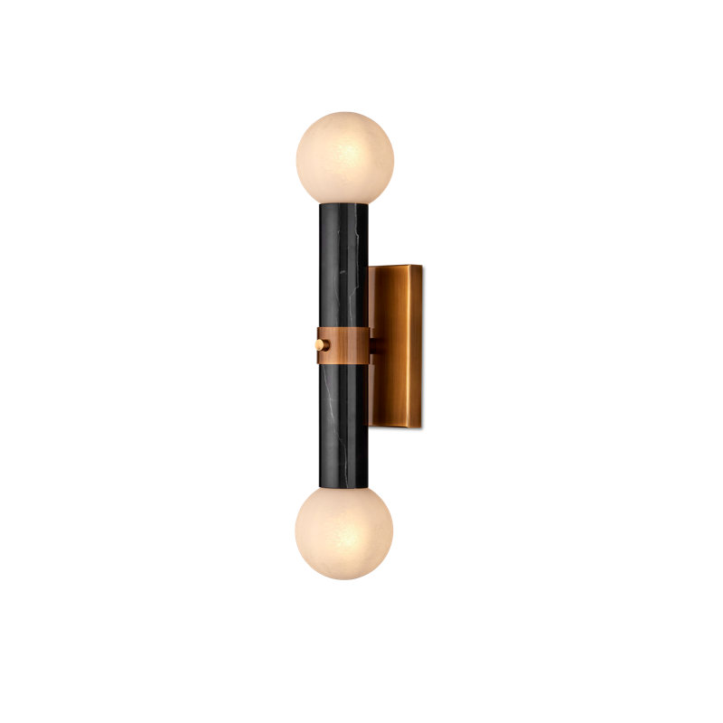 Beatrix Beige Bath Wall Sconce, Black