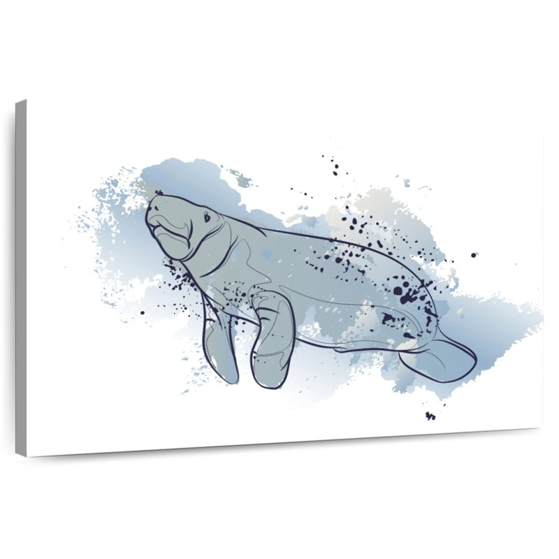 Color Splash Manatee, 16" H x 24" W