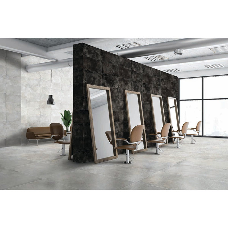 Carreau de mur et de plancher en béton 24 po x 24 po, Noir