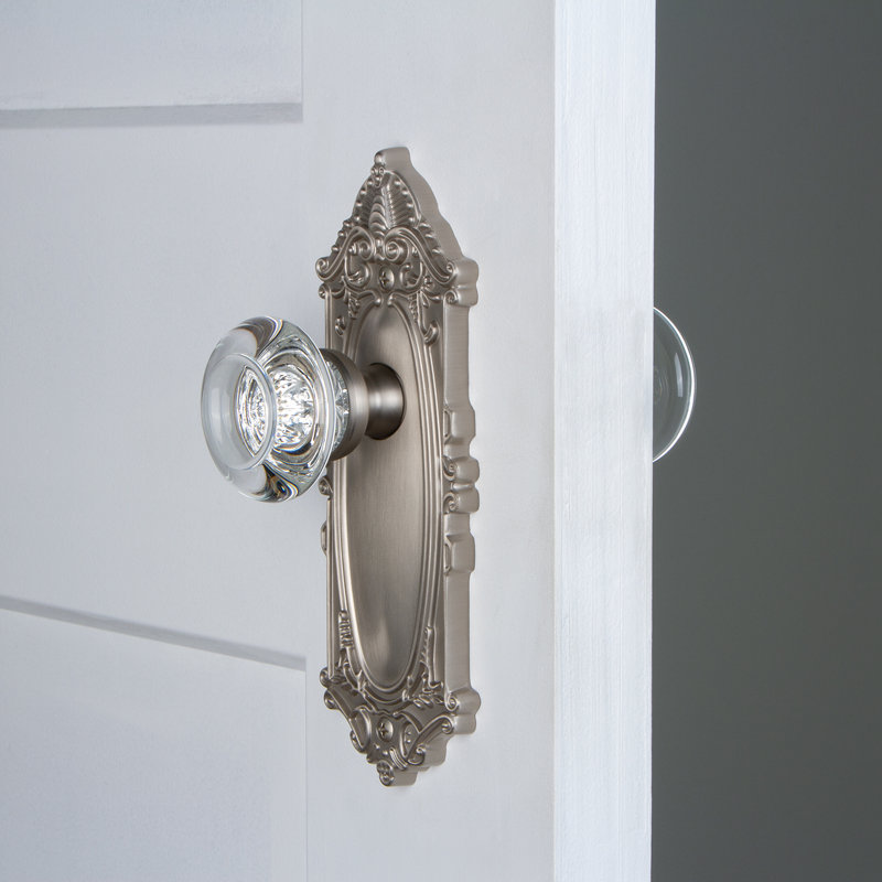 Double plaque Grand Victorienne, Nickel satiné