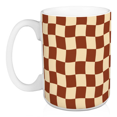 Tasse à café brune à motif ondulé