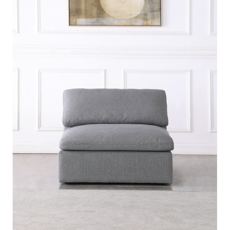 Burrows Upholstered Accent Chair, Gray Linen Blend