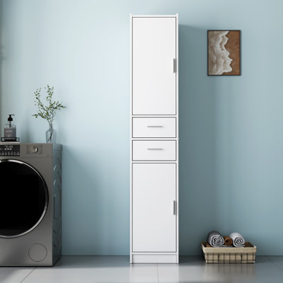 Lulu Modern Tall Bathroom Storage Cabinet With Doors, Drawers and Adjustable Shelves