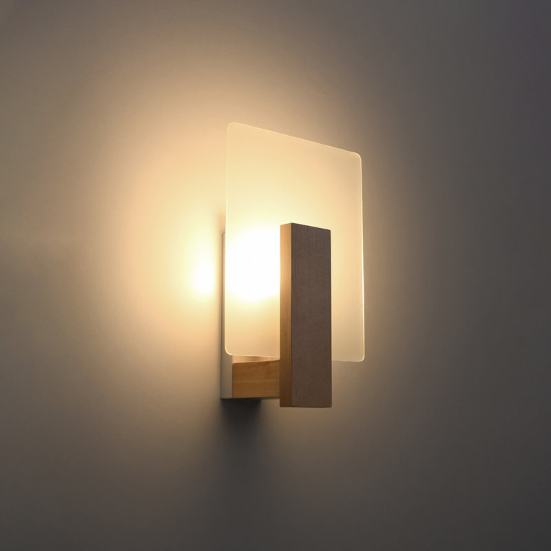 Wall lamp LAPPO white, Natural Wood