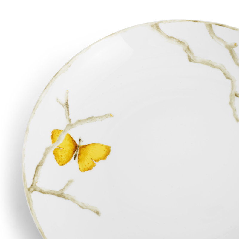 Butterfly Ginkgo Handmade Porcelain Pasta Bowl