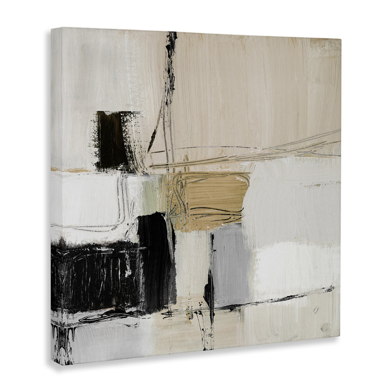 «Beige Black Organic Collage» par Lanie Loreth, H 24 po x l 24 po x P 1,5 po