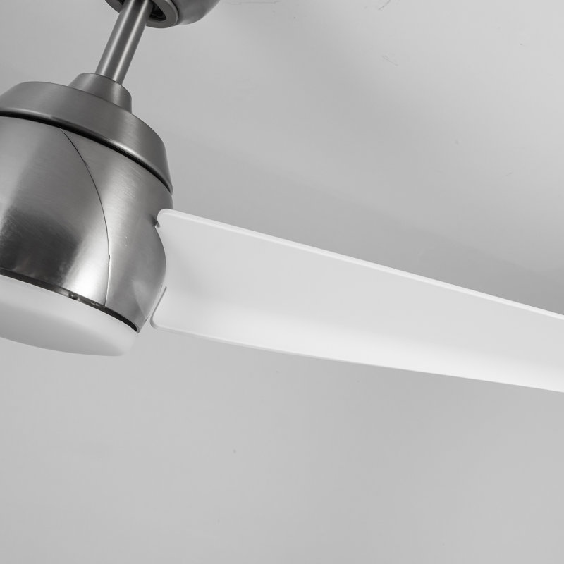 Thalia Smart LED Downrod Ceiling Fan, White, Brushed Nickel