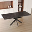 Très grande table de salle à manger de 62,15 po à rallonge de 78,15 po de style Mid-Century moderne pour la salle à manger, la table de fête, la table de conférence, les pieds en X en métal noir.
