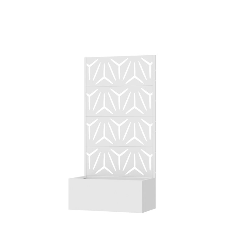 Iona 59 in. H x 30 in. W Planter Box with Trellis, White