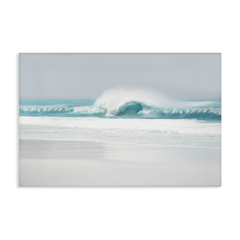 «Rolling Aqua Waves», art mural sur toile par Maggie Olsen, H 30 po x l 45 po