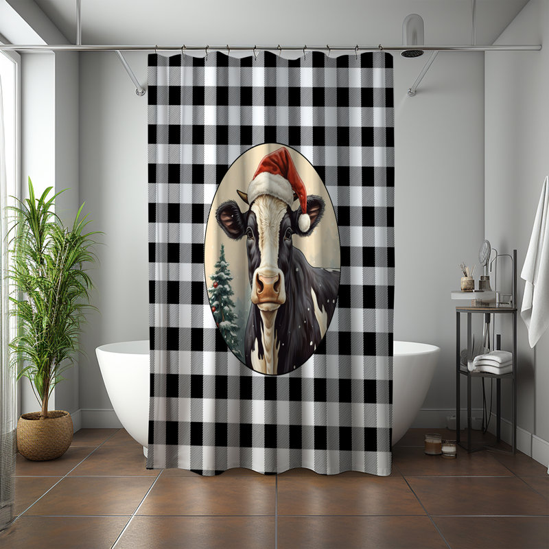 Jiyu Gingham Shower Curtain, 72" H x 70" W
