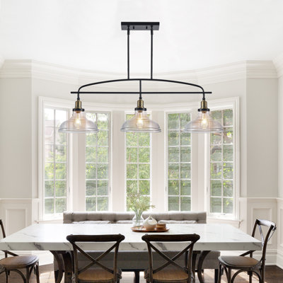 3-light Black And Gold Kitchen Island Pendant