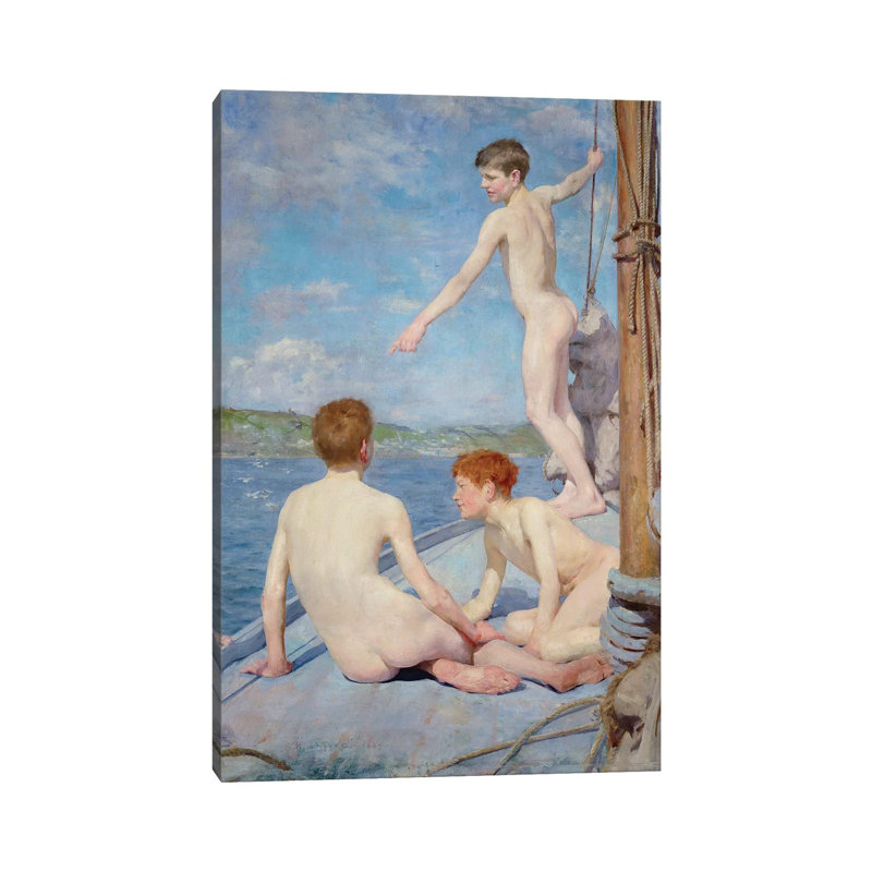 The Bathers by Henry Scott Tuke - Wrapped Canvas Painting, 101.6 cm H x 66.04 cm W x 1.91 cm D