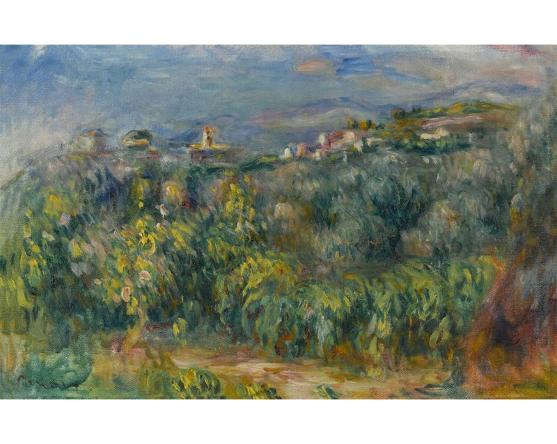 "Paysages de Provence; Cagnes" par Pierre-Auguste Renoir - Toile tendue avec châssis, H 24 po x l 17 po