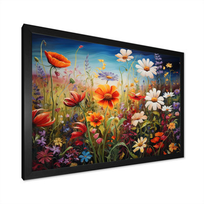 Fleurs colorées, symphonie III, art mural fleurs sauvages
