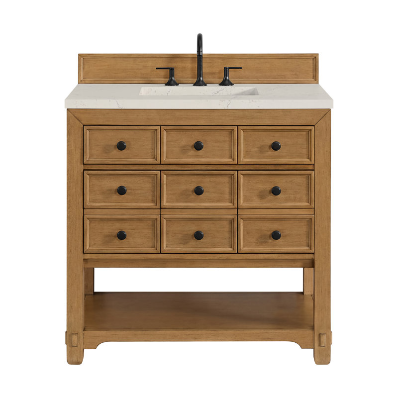 Malibu 36'' W Single Vanity, Widespread, Amber Birch, Siberian