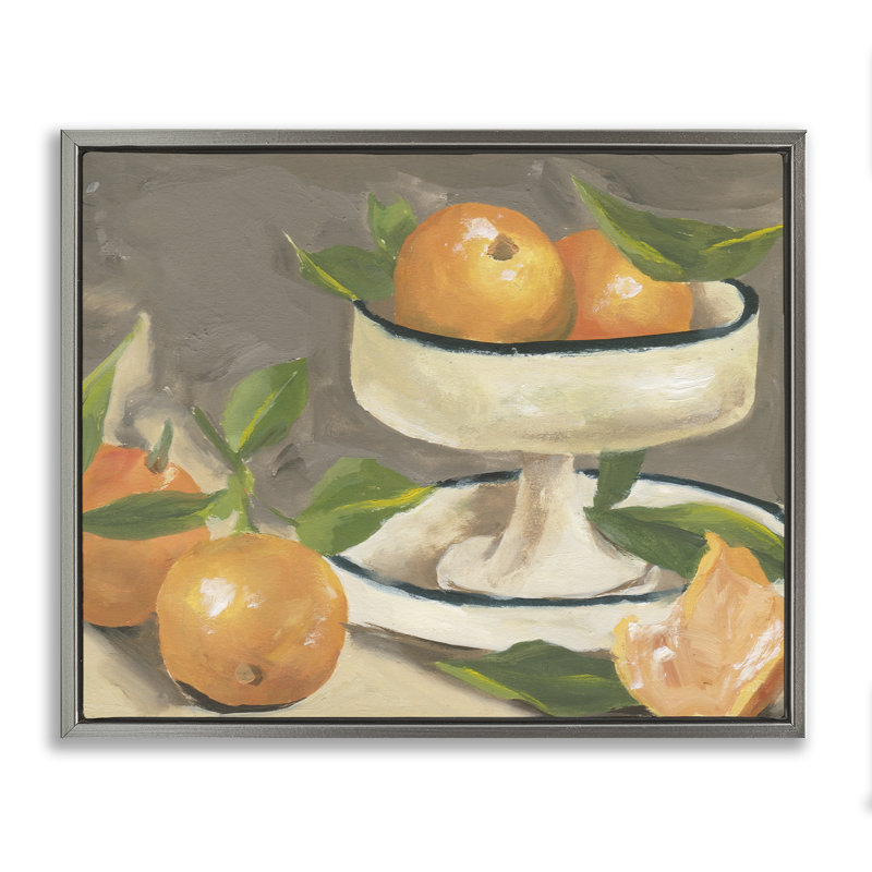 Cadre flottant Citrus In Stillness, design par Melissa Wang, H 17 po x l 21 po, Cadre flottant gris lustré