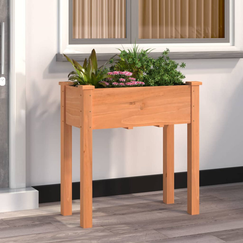 Ludington Wood Planter Box, 71cm H x 76cm W x 37cm D, Brown