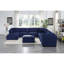 Fauteuil sans accoudoirs modulaire Crosby, tissu bleu