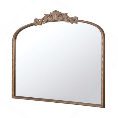Classic Arch Mirror With Baroque Inspired Frame For Entryway Fireplace And Wall Decor To Enhance Luxury And High-End Look With Safely Inlaid Glass