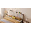 Tête de lit tapissier pour grand lit à rayures en molleton avec lumières DEL, hauteur réglable pour matelas de 8 à 14 pouces, pieds en métal-485733624-485733626