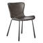 Ensemble de deux chaises d'appoint de salle à manger rembourrées en cuir gris et argent
