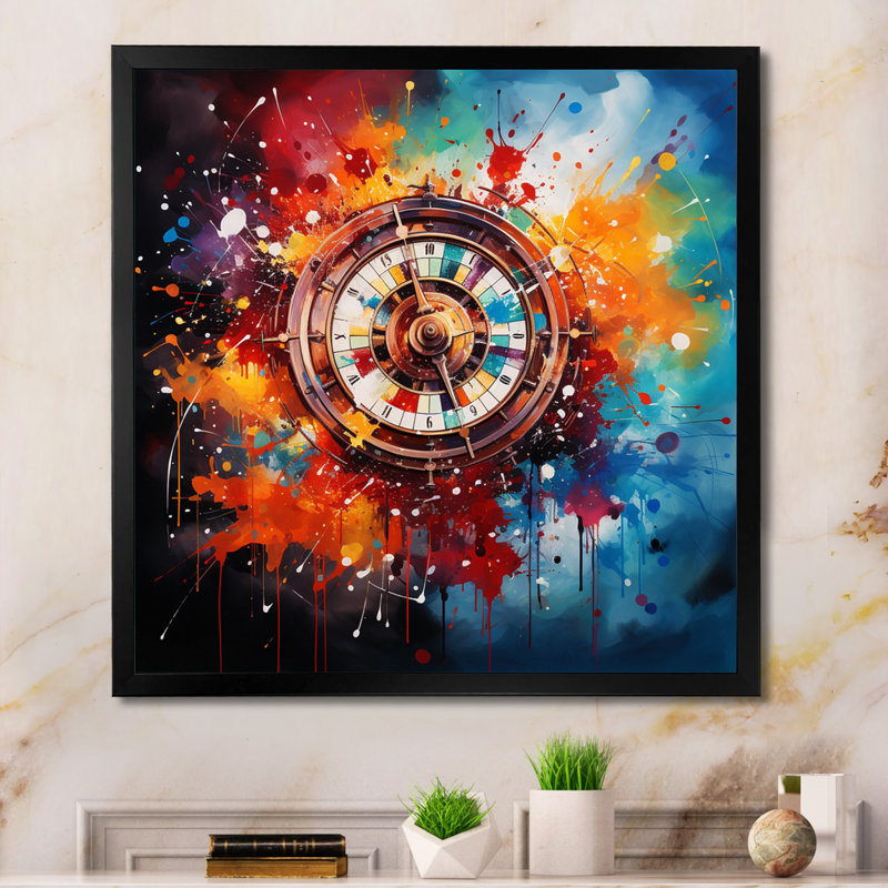 «Casino Royale Roulette V» - impression, H 24 po x l 24 po x P 1 po, Cadre photo noir