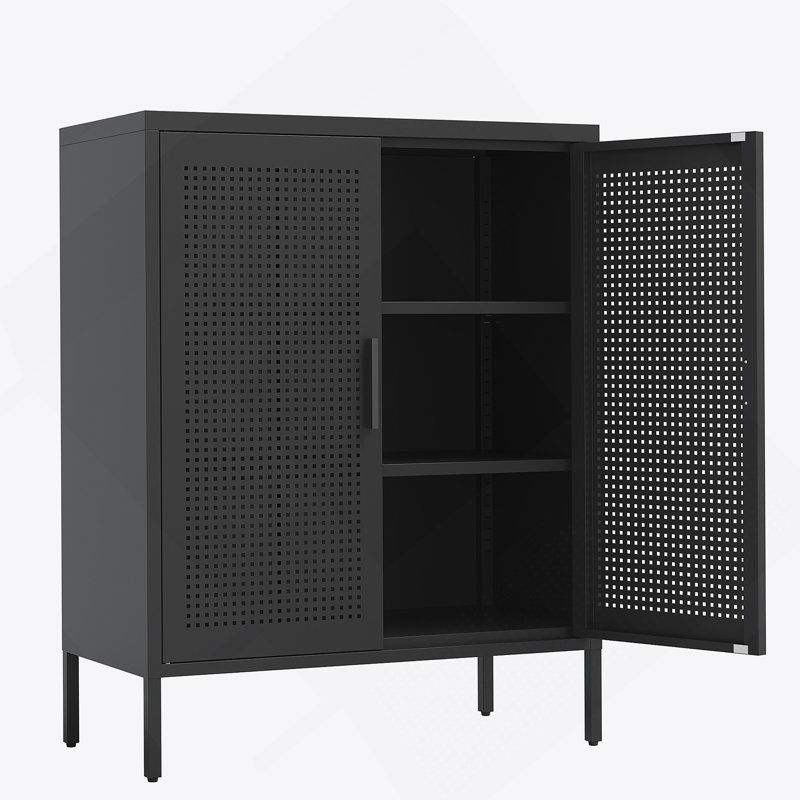 NO LOCK, armoire de rangement en métal avec 2 portes et 2 tablettes réglables, armoire de rangement en acier