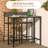 3 Piece Bar Table and Chairs, Industrial Dining Table Set for 2, Counter Height Kitchen Table with Bar stools