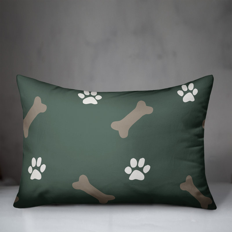  Coussin décoratif intérieur / extérieur en polyester à imprimé animal, H 14 po x l 20 po, Sauge
