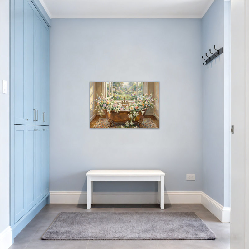 Scène de jardin avec plantes et fleurs