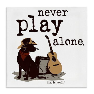«Never Play Music Alone», art mural sur toile par Dog Is Good