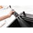 Waterfall Kitchen Sink, Stainless Steel Single Bowl In Black, Multifunctional Workstation With Flying-Rain Faucet And Cutting Board, 30×18″ Stainless Steel Single Bowl Sink, LS-SSBL05