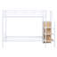 Lit superposé simple en métal avec échelle de rangement latérale et garde-robe-2091757936