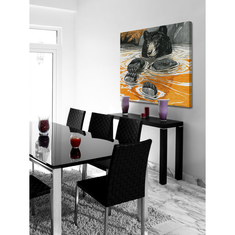 Cool Bear by Marmont Hill - Wrapped Canvas Painting, 45cm H x 45cm W