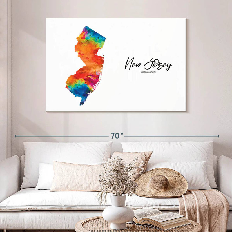 Garden State, New Jersey, Aliaz, H 32 po x l 48 po