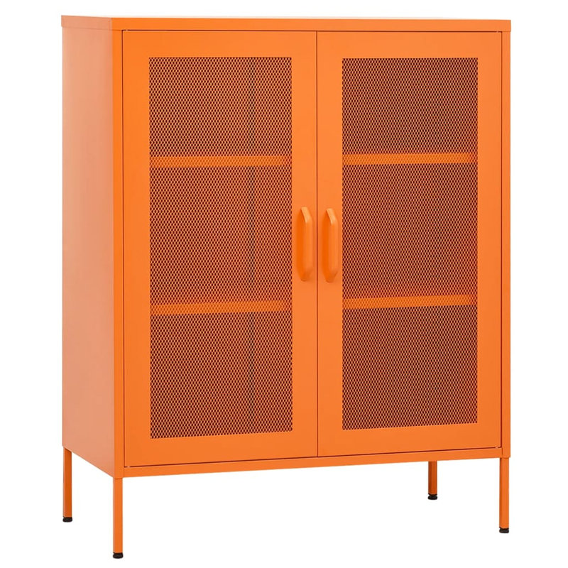Storage Cabinet Sideboard Filing Cabinet with Shelves for Hallway Steel, Orange
